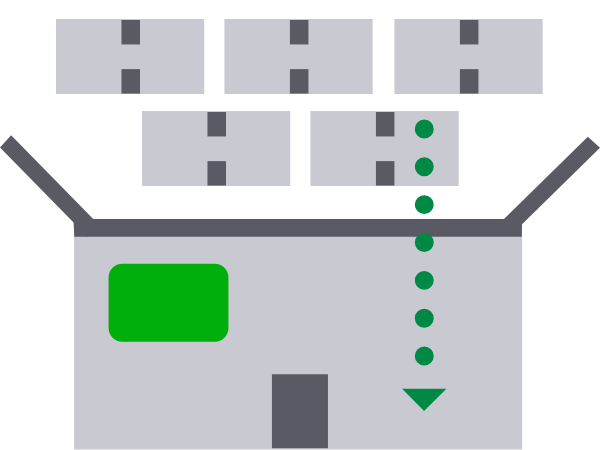 LCCP cartridges in a box for shipping